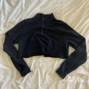 Cropped zip-up sweater